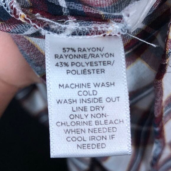 Ann Taylor LOFT Womens Shirt White Multicolored Plaid Roll Tab Lightweight Small - Picture 7 of 12